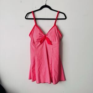 Shore Shapes Red And White Checkered Swim Dress One Piece Women’s Size 14